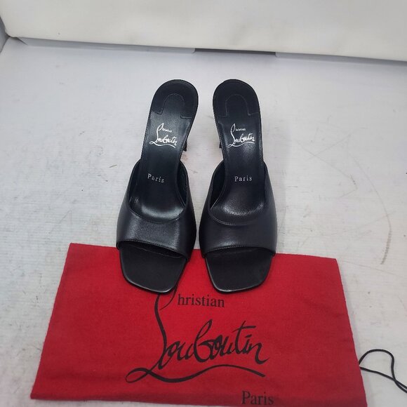 Christian Louboutin Black Condora Leather Heel Sandal - Picture 6 of 13